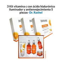 GENERICO - 3 Kit vitamina c con ácido hialurónico iluminador y antienvejecimiento