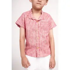 GENERICO - Camisa de lino rojo