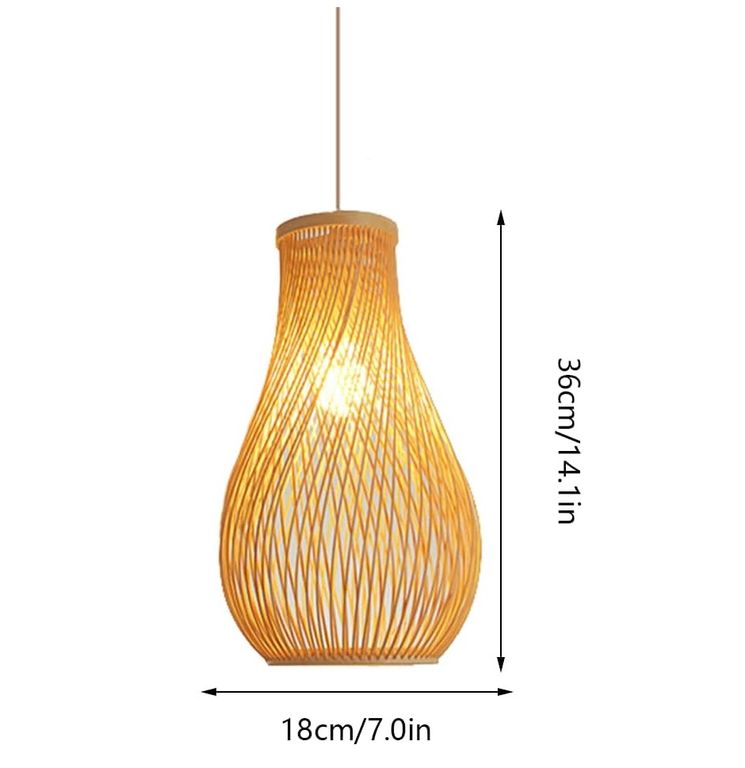 Lámpara colgante moderna de bambú