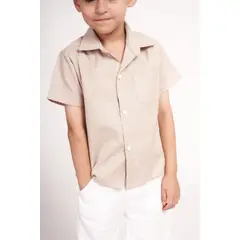 GENERICO - Camisa de lino beige