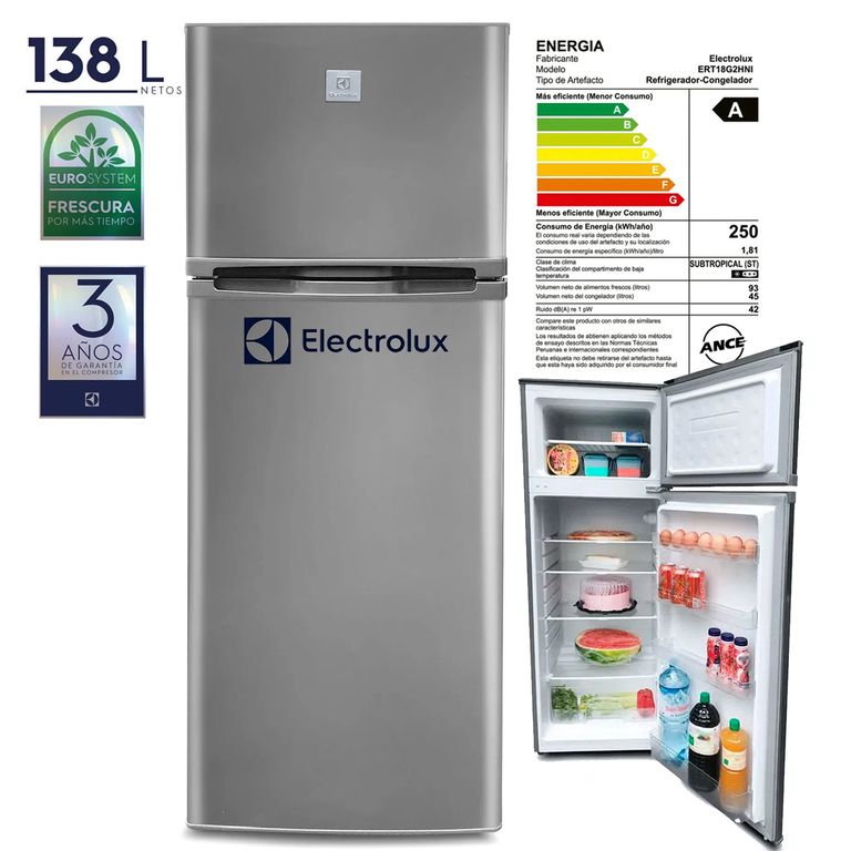 Refrigeradora Frost Top Mount 138 Litros ERT18G2HNI