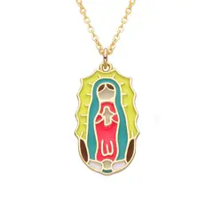 SANTORAL - Dije Virgen de Guadalupe y Cadena Dorado - Metal