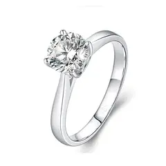 GENERICO - Anillo de Compromiso de Plata Bañado en Oro Blanco Modelo 365