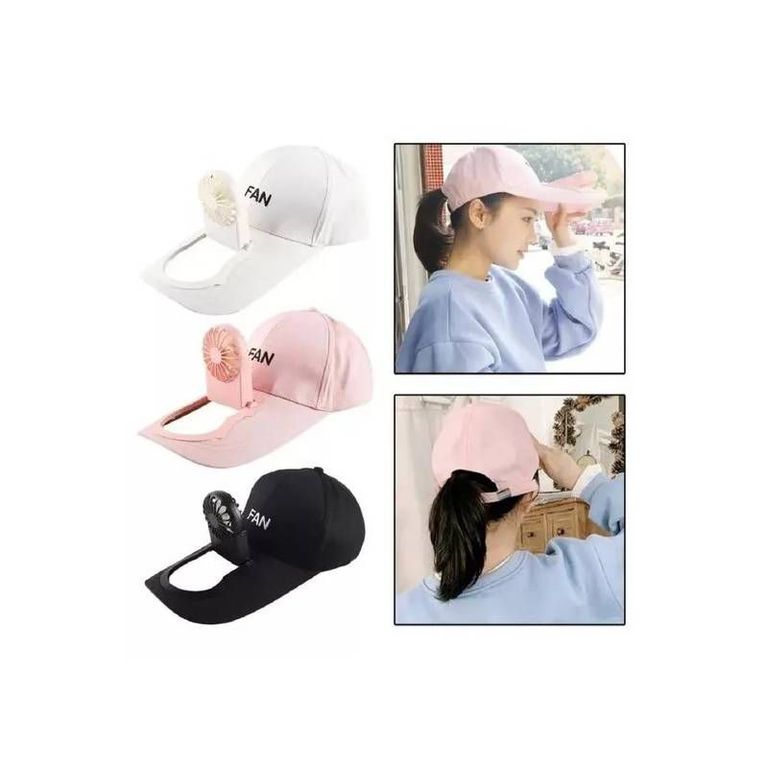 GORRO CON VENTILADOR PARA EL VERANO NEGRO