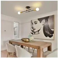 GENERICO - Lámpara de techo moderna de decoración de 2 luces incluye focos