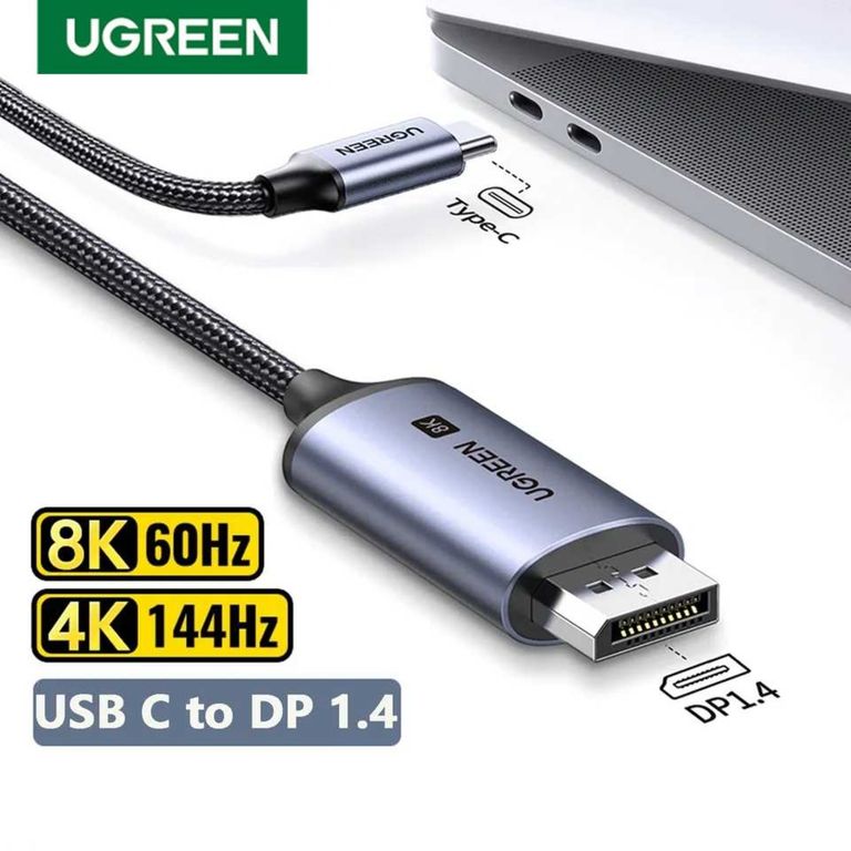 Cable DisplayPort DP 1.4 8K a USB-C Thunderbolt 3/4