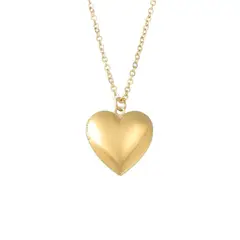 GENERICO - Collar Relicario Corazón Dorado Enchapado en oro 18k