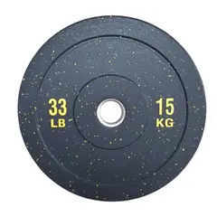 REAL FITNESS PERU - Disco Bumper Olimpico con Aro de Acero de 15kg