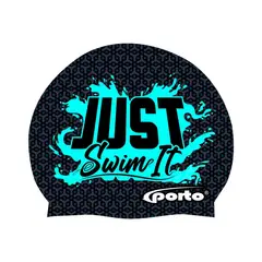 PORTO - Gorro de Natación Silicona Just Swim It Negro