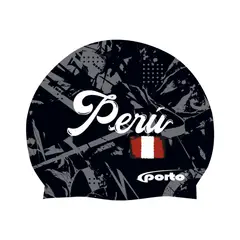 PORTO - Gorro de Natación Silicona Perú Negro