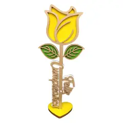 GENERICO - Rosa Eterna - Feliz Cumpleaños - Color Amarillo