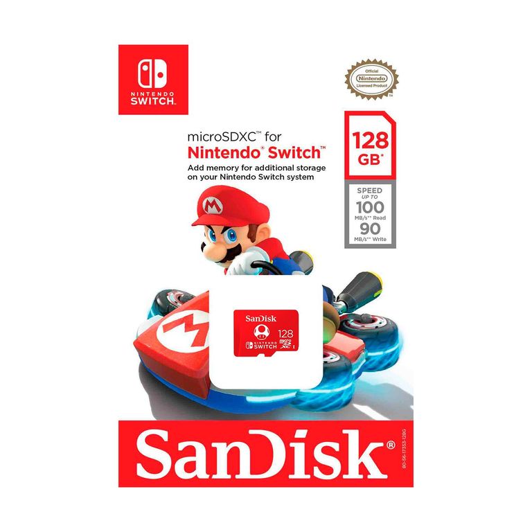 Memoria Micro SDXC de128 GB 100 MB x 90 escritura para Switch