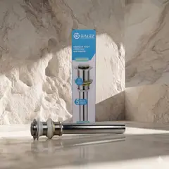 GALEZ - Desagüe Push Cromado para Lavatorio sin Rebose Botón Pequeño Universal 1 1/4” - Fácil Instalación