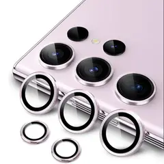 GENERICO - Protector de Cámara Metálico Compatible con Galaxy S23 Ultra Purple