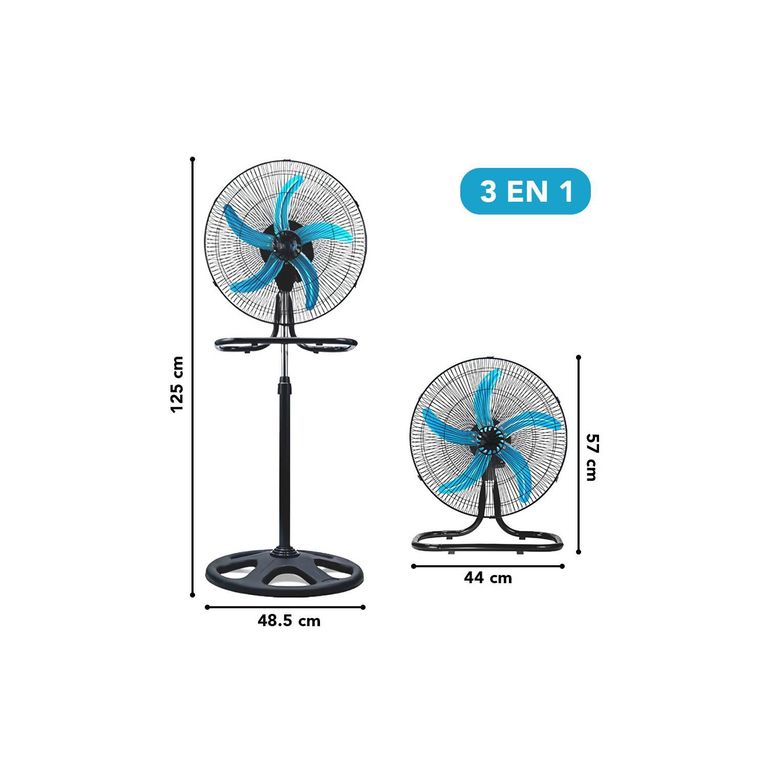 Ventilador 3 en 1 de Pie Pared Mesa 19"