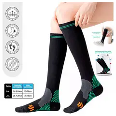 GENERICO - Medias de Compresión para Varices Faja de Pantorrilla Arco Talón S y M