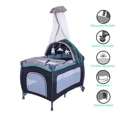 EBABY - Cuna Corral Mecedora SALLY 716 Tul Reyna