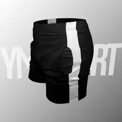 YML SPORT - Short de Entrenamiento Hombre - Short GYM Negro -