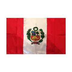 GENERICO - Bandera Del Perú 60 Cm X 90 cm Con Escudo Calidad A1