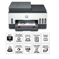 HP - Impresora Multifuncional Smart Tank 790 Dúplex automático.