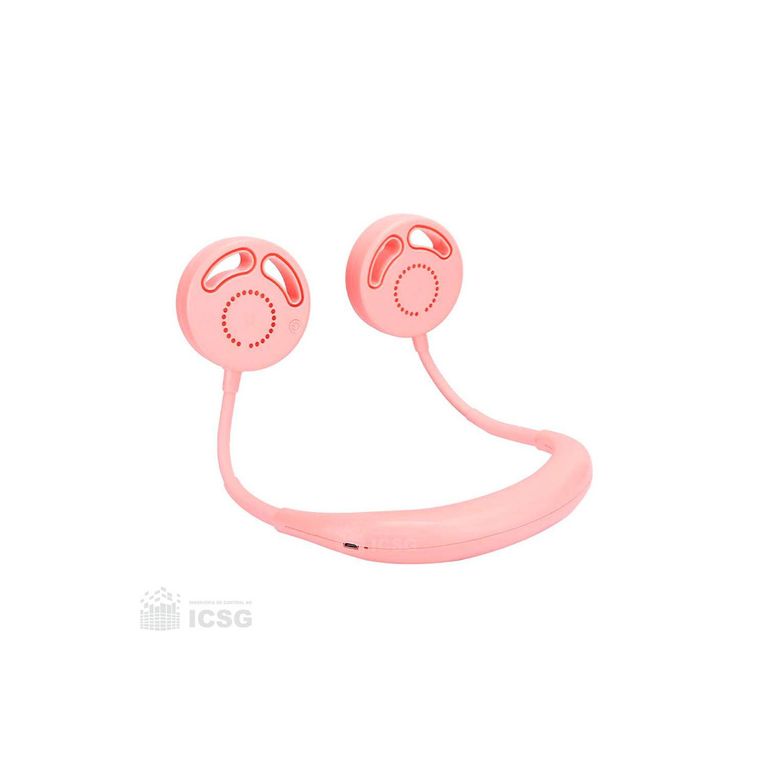 Mini Ventilador de Cuello Recargable Portátil Color Rosado