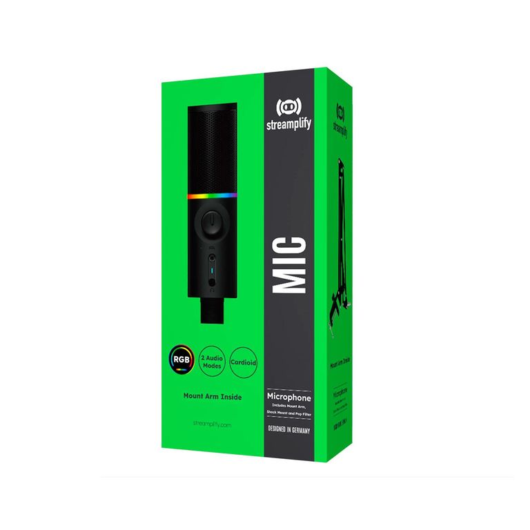 Microfono Gamer Model Mic 48-Rgb Ma Bk Soporte Black