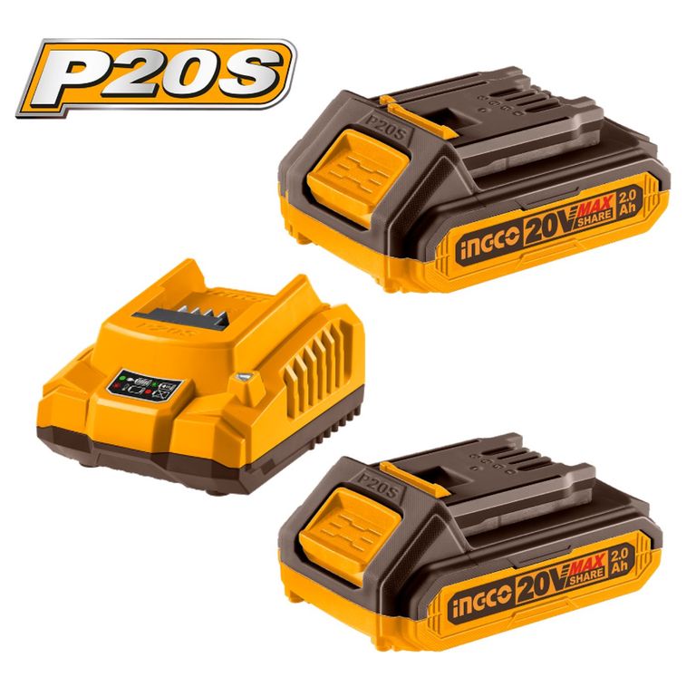 Set de 2 baterias 20v 2ah incluye cargador ingco