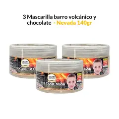 NEVADA NATURAL PRODUCTS - 3 Mascarilla barro volcánico y chocolate 140g - Nevada