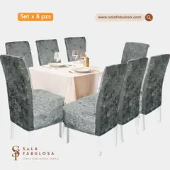 SALA FABULOSA - Funda de silla PLUSH 8 PIEZAS - Gris