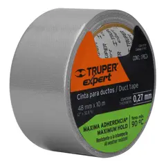 TRUPER - Cinta Duct Tape 2 x 10m sella ductos Plateado EXPERT