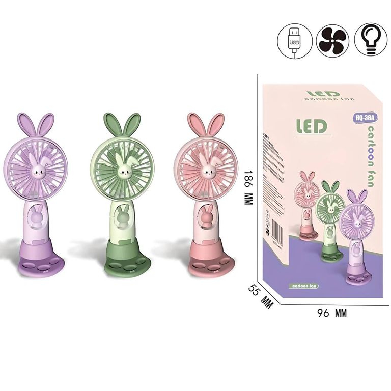 Ventilador Portátil USB Recargable con Soporte Para Teléfono