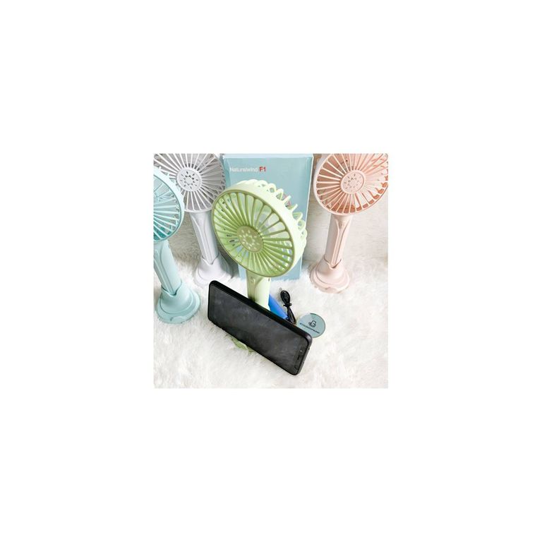 Ventilador De Mano Recargable Soporte Base Celular