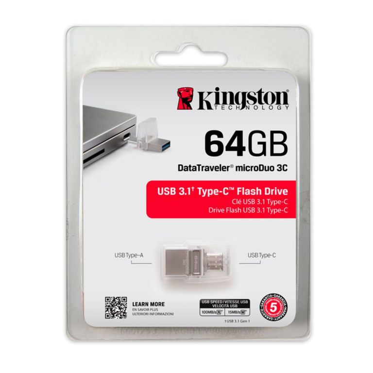 MEMORIA FLASH USB KINGSTON DT MICRODUO 3C 64GB DTDUO3C64GB