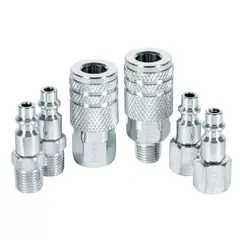 PRETUL - CONECTORES ACOPLES RAPIDOS 6 UNIDADES PARA COMPRESORA DE AIRE