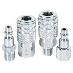 PRETUL - CONECTORES ACOPLES RAPIDOS 4 UNIDADES PARA COMPRESORA DE AIRE