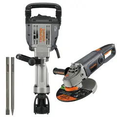 TRUPER - COMBO Martillo demoledor 1600W AMOLADORA 9 2000W Expert