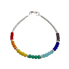 GENERICO - Pulsera 7 Chakras - Muranos - Plata