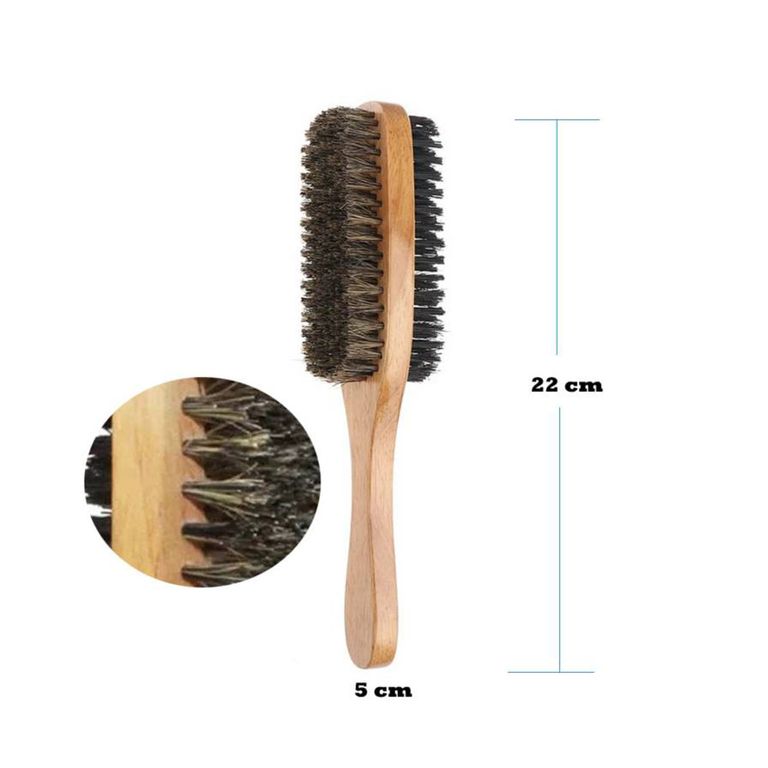 Cepillo doble acabado con cerdas de jabalí suave de calidad profesional Control Frizz y Brillante