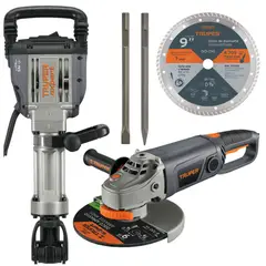 Truper - COMBO Martillo demoledor 1600W AMOLADORA 2000W Disco Expert