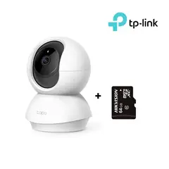 TP LINK - Cámara de Seguridad Wi-Fi 360º 2K Tapo C210 + MicroSD 64 GB - Tplink