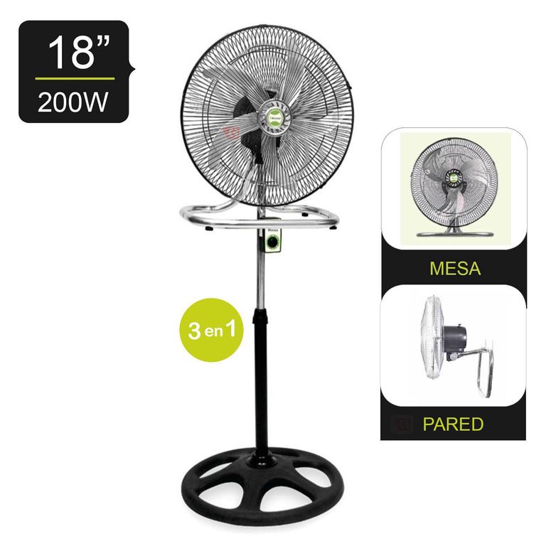 Ventilador De 5 Aspas 3 En 1 De 18? 200W BK-8219VI - Negro