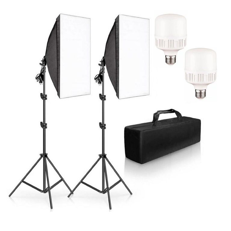 Kit de iluminacion de 2 Softbox de 1 Foco 50 watts