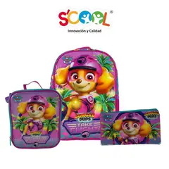 SCOOL - - Set mochila oficio lonchera y cartuchera Paw Patrol