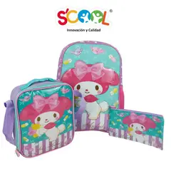 SCOOL - - Set mochila oficio lonchera y cartuchera My Melody