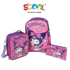 SCOOL - - Set mochila oficio lonchera y cartuchera Kuromi