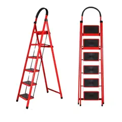 TRENDS - Escalera de Acero Tijera 6 niveles Rojo