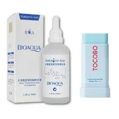 TOCOBO - Pack Bloqueador en Barra y Serum de Acido Hialuronico Bioaqua