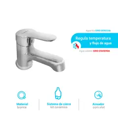 ITALGRIF - Mezcladora Monocomando lavatorio cromado Tahiti
