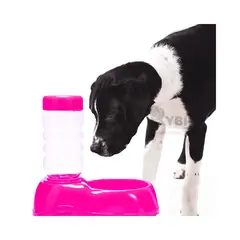 GENERICO - BEBEDERO DISPENSADOR DE AGUA PARA MASCOTA 250ML ROSADO