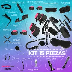 GENERICO - Kit Sado - Bondage Bdsm Para Parejas - 15 Piezas Sexuales